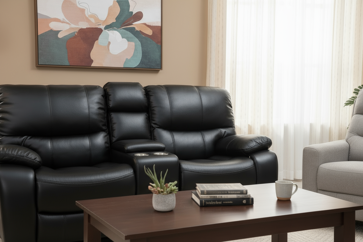 Bergen Manual Recliner 2 Seater with Console