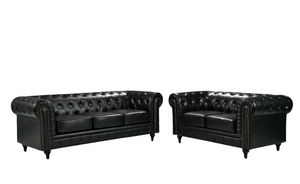 Boston Chesterfield Sofa Set - 3+2 - Black