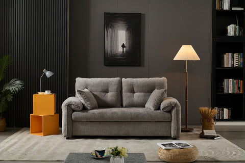 Shelby 2 Seater Roll Out Sofa bed - Silver