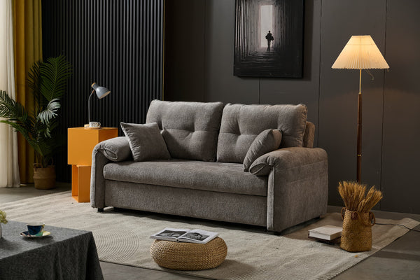 Shelby 2 Seater Roll Out Sofa bed - Silver