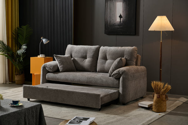 Shelby 2 Seater Roll Out Sofa bed - Silver