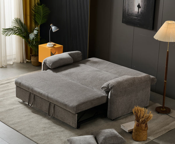 Shelby 2 Seater Roll Out Sofa bed - Silver