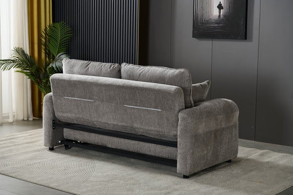Shelby 2 Seater Roll Out Sofa bed - Silver