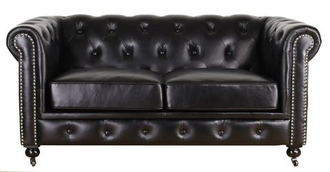 Chesterfield 2 Seater Sofa - Black