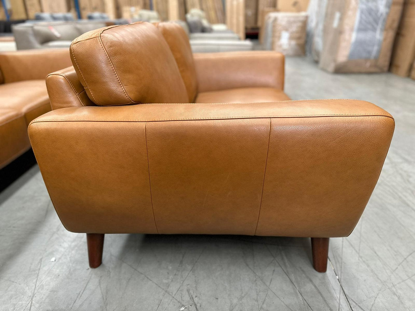 Roberto 2.5 Seat Tan Leather Sofa