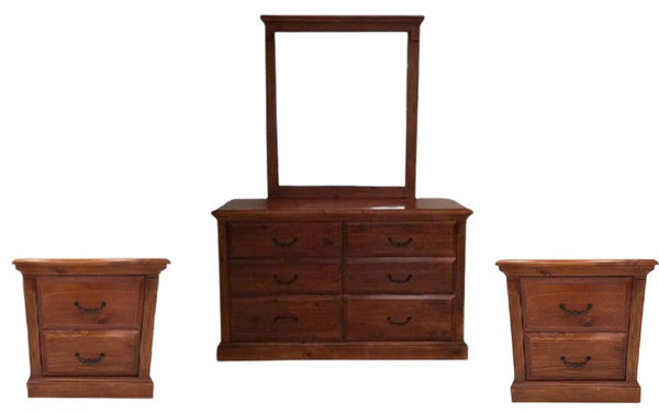 Dresser with Mirror | Bedside Tables - Set of 3