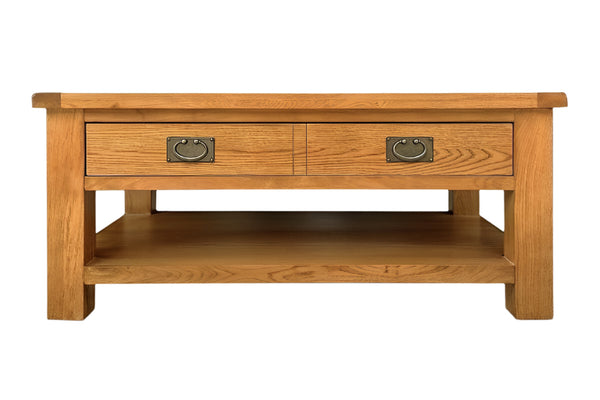 Oak Coffee Table with Two Drawers