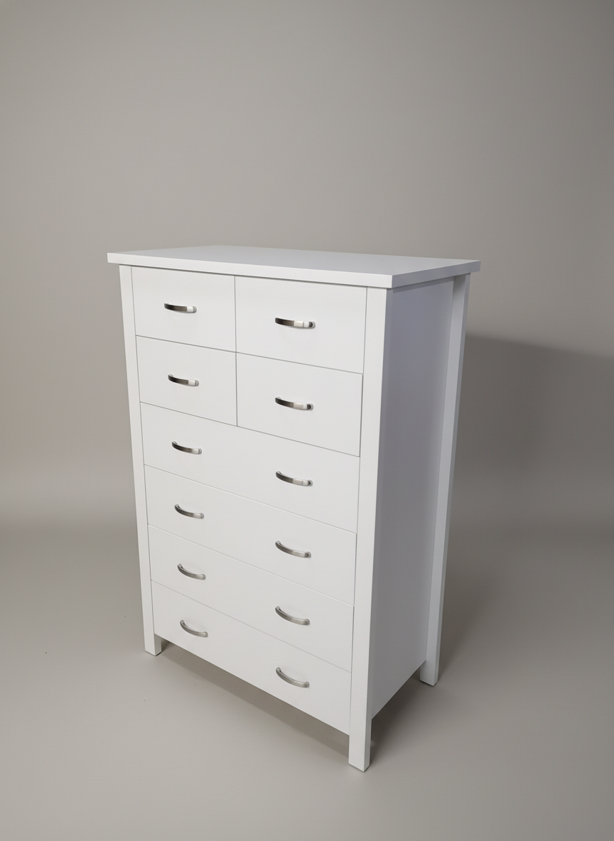 Patty 8 Drawers Tallboy - White