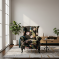 Peacock Wingback Armchair - Black