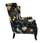 Peacock Wingback Armchair - Black
