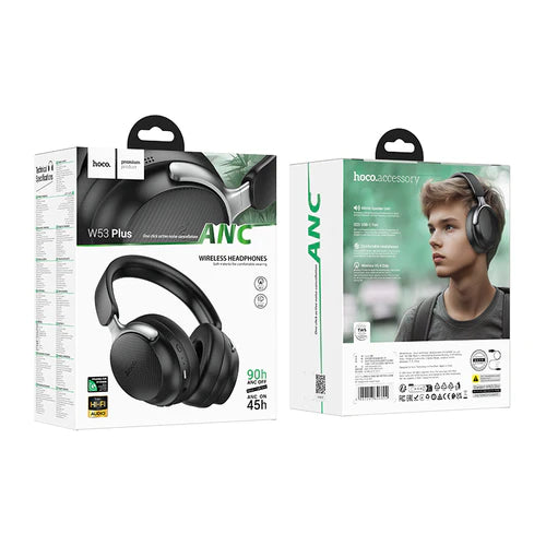 Premium Bluetooth Headset w/ 90 Hours, ANC Noise Cancelling, Light Weight Comfort Fit