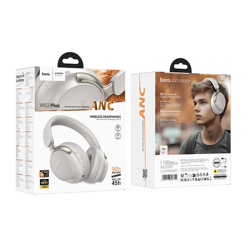 Premium Bluetooth Headset w/ 90 Hours, ANC Noise Cancelling, Light Weight Comfort Fit