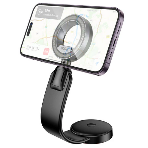 Magnetic Dashboard Phone Holder w/ Memory Alloy, 360 Rotation, Ring Magnet