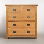 Oak 5 Drawer Tallboy