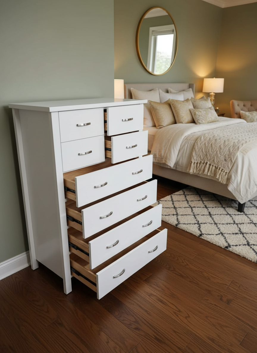 Patty 8 Drawers Tallboy - White