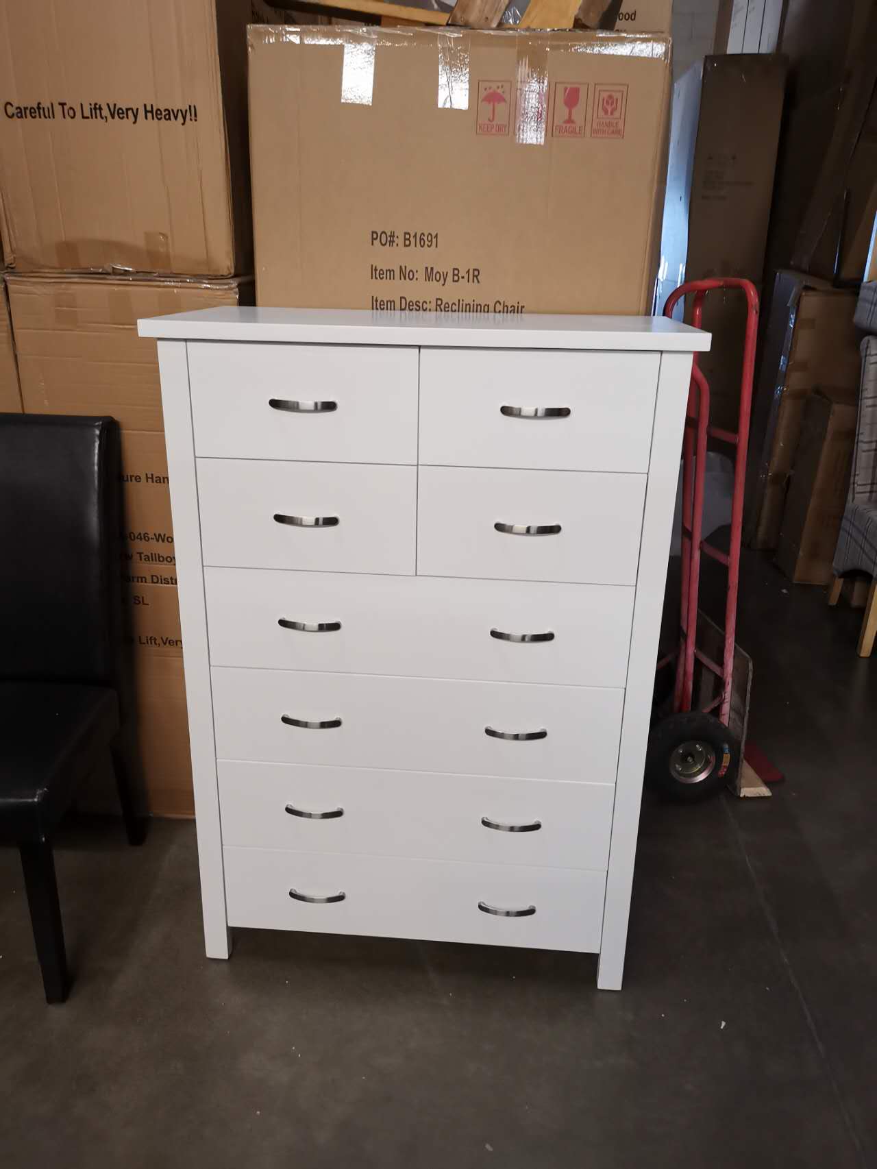 Patty 8 Drawers Tallboy - White
