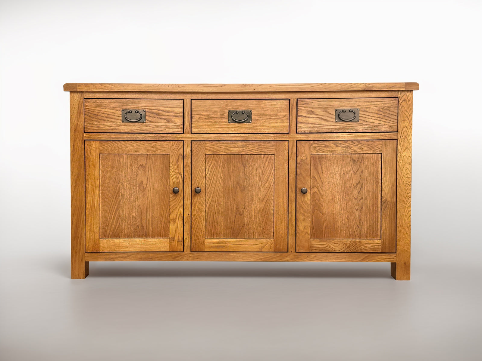 Oak Buffet Table 3 Door & 3 Drawers