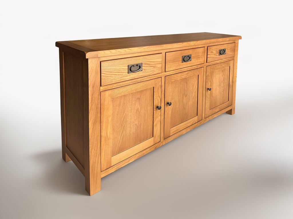Oak Buffet Table 3 Door & 3 Drawers