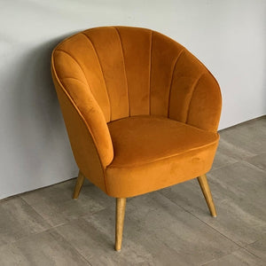 Gemma Velvet Armchair - Tan