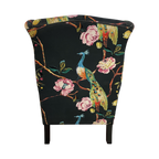 Peacock Wingback Armchair - Black