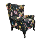 Peacock Wingback Armchair - Black