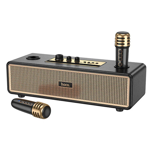 Classic Stylish Bluetooth Speaker w/ 2 Wireless Microphone & Phone Holder