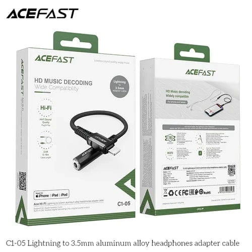Acefast Aux Cables Premium Lightning Aux Jack / Cable (Apple MFI Certified)