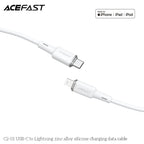Acefast mobile phone accessories Zinc Alloy Soft Silicone Data Cable