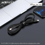 Acefast mobile phone accessories Zinc Alloy Soft Silicone Data Cable