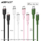 Acefast mobile phone accessories Zinc Alloy Soft Silicone Data Cable