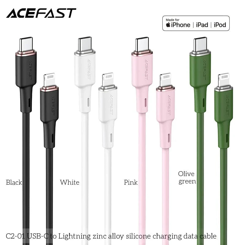 Acefast mobile phone accessories Zinc Alloy Soft Silicone Data Cable