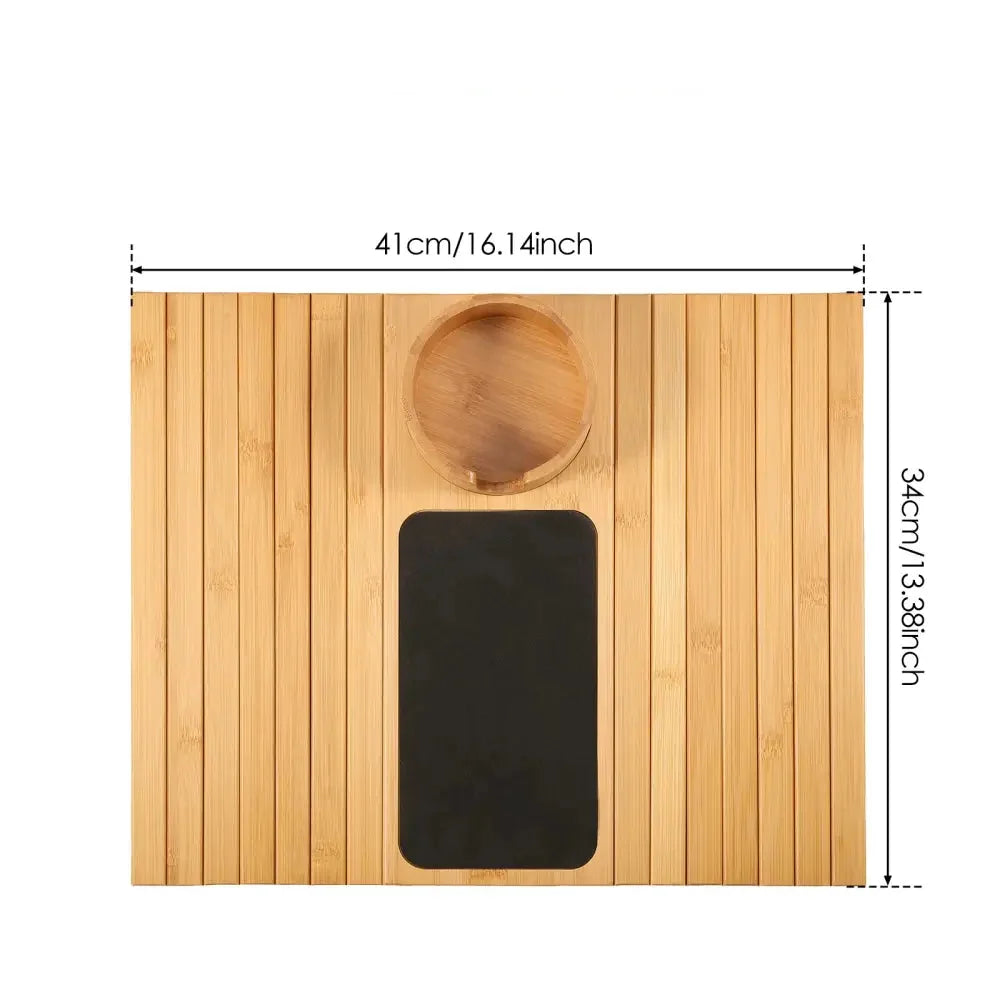 Bamboo sofa armrest tray, cup holder, view 11