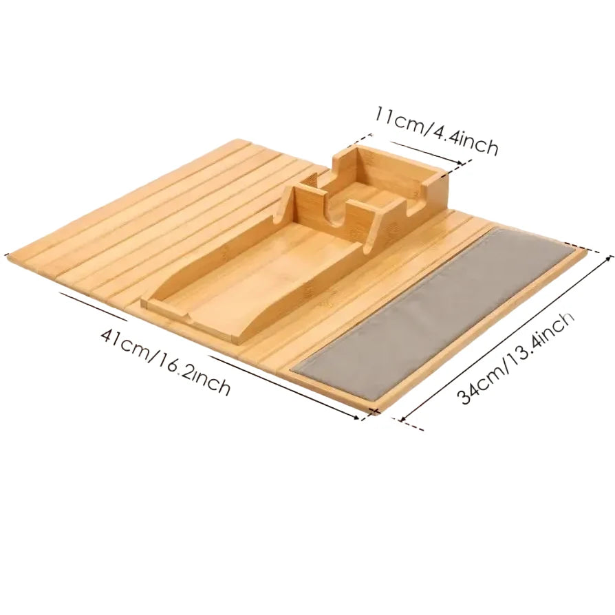 Bamboo sofa armrest tray, cup holder, view 16