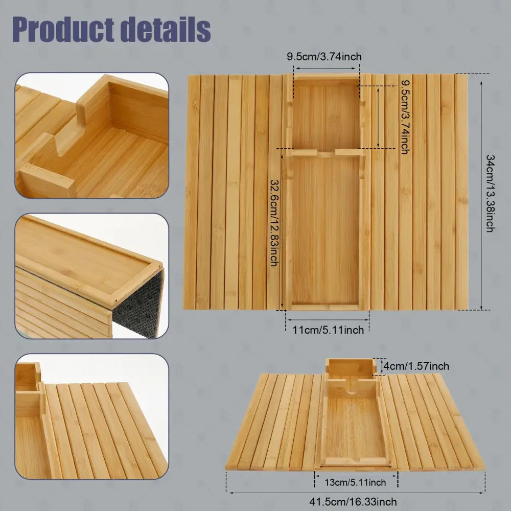 Bamboo sofa armrest tray, cup holder, view 15