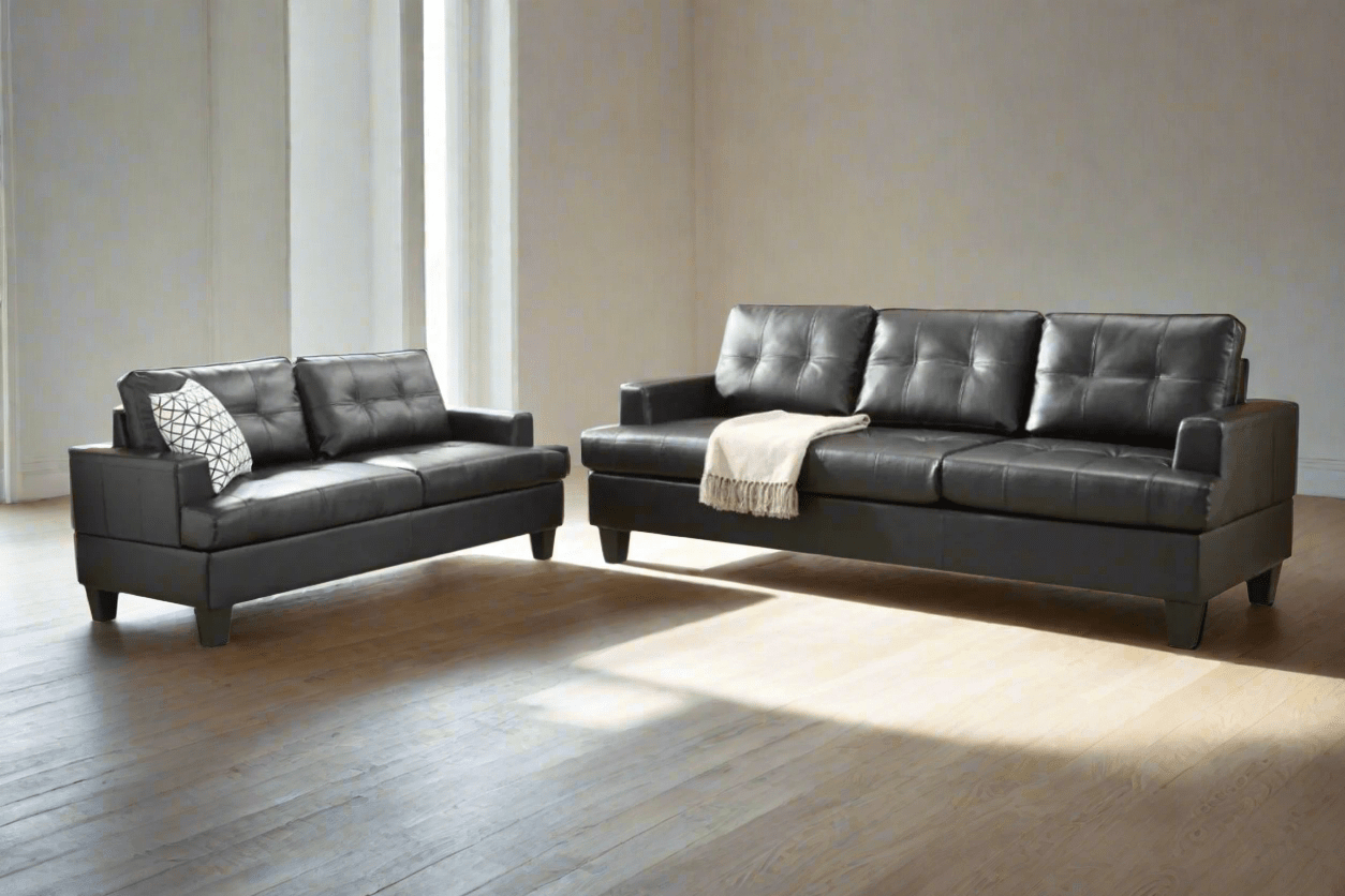 BroDeals 2 Seater Sofa Knollwood 2 Seater Faux Leather Sofa