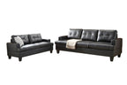 BroDeals 2 Seater Sofa Knollwood 2 Seater Faux Leather Sofa - Black