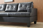 BroDeals 2 Seater Sofa Knollwood 2 Seater Faux Leather Sofa - Black