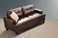 BroDeals 2 Seater Sofa Knollwood 2 Seater Faux Leather Sofa - Brown
