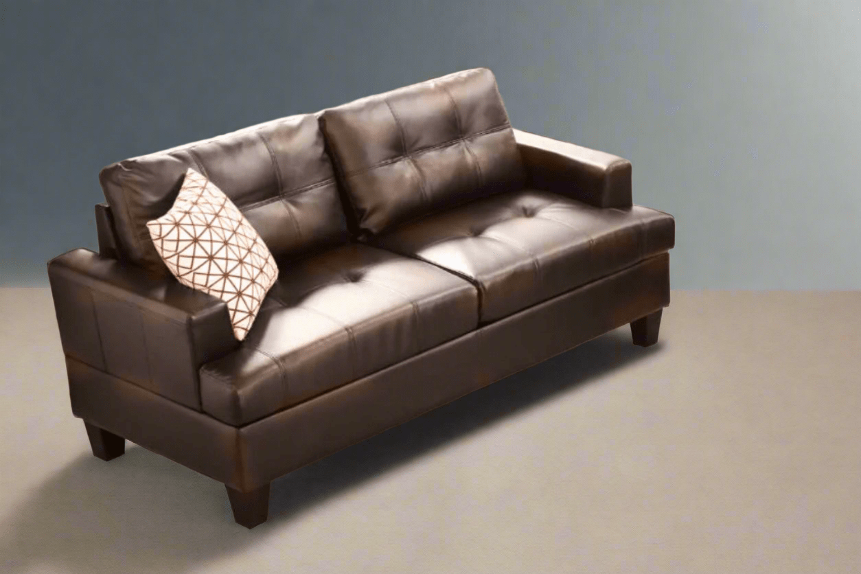 BroDeals 2 Seater Sofa Knollwood 2 Seater Faux Leather Sofa - Brown