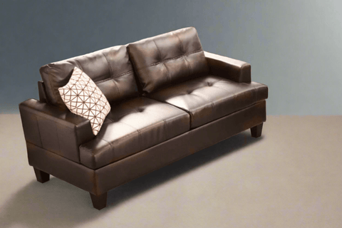 BroDeals 2 Seater Sofa Knollwood 2 Seater Faux Leather Sofa - Brown