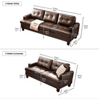BroDeals 2 Seater Sofa Knollwood 2 Seater Faux Leather Sofa - Brown