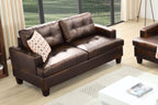 BroDeals 2 Seater Sofa Knollwood 2 Seater Faux Leather Sofa - Brown