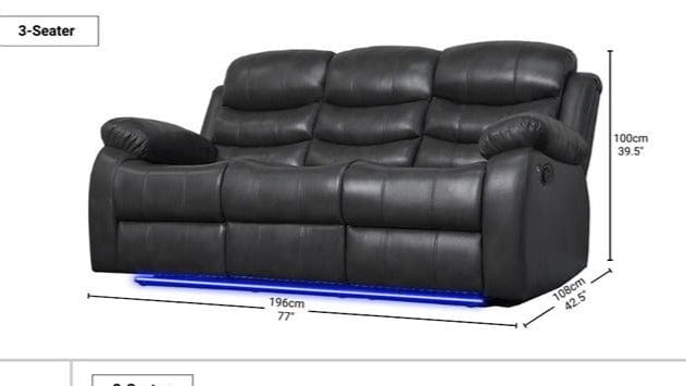 BroDeals 3 seater Sofa Gavin Manual Recliner 3 Seater Sofa with Console