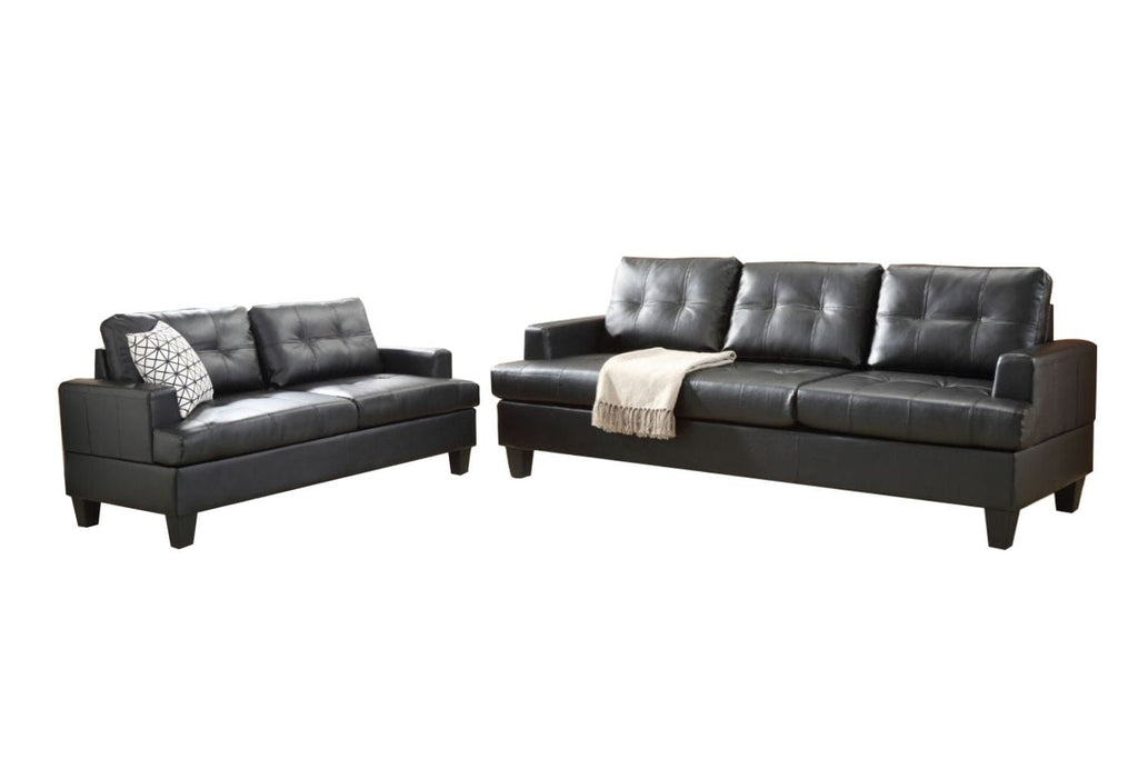 BroDeals 3 seater Sofa Knollwood 3+2 Seater Faux Leather Sofa - Black