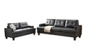 BroDeals 3 seater Sofa Knollwood 3+2 Seater Faux Leather Sofa - Black