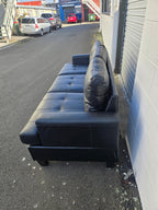 BroDeals 3 seater Sofa Knollwood 3 Seater Faux Leather Sofa - Black