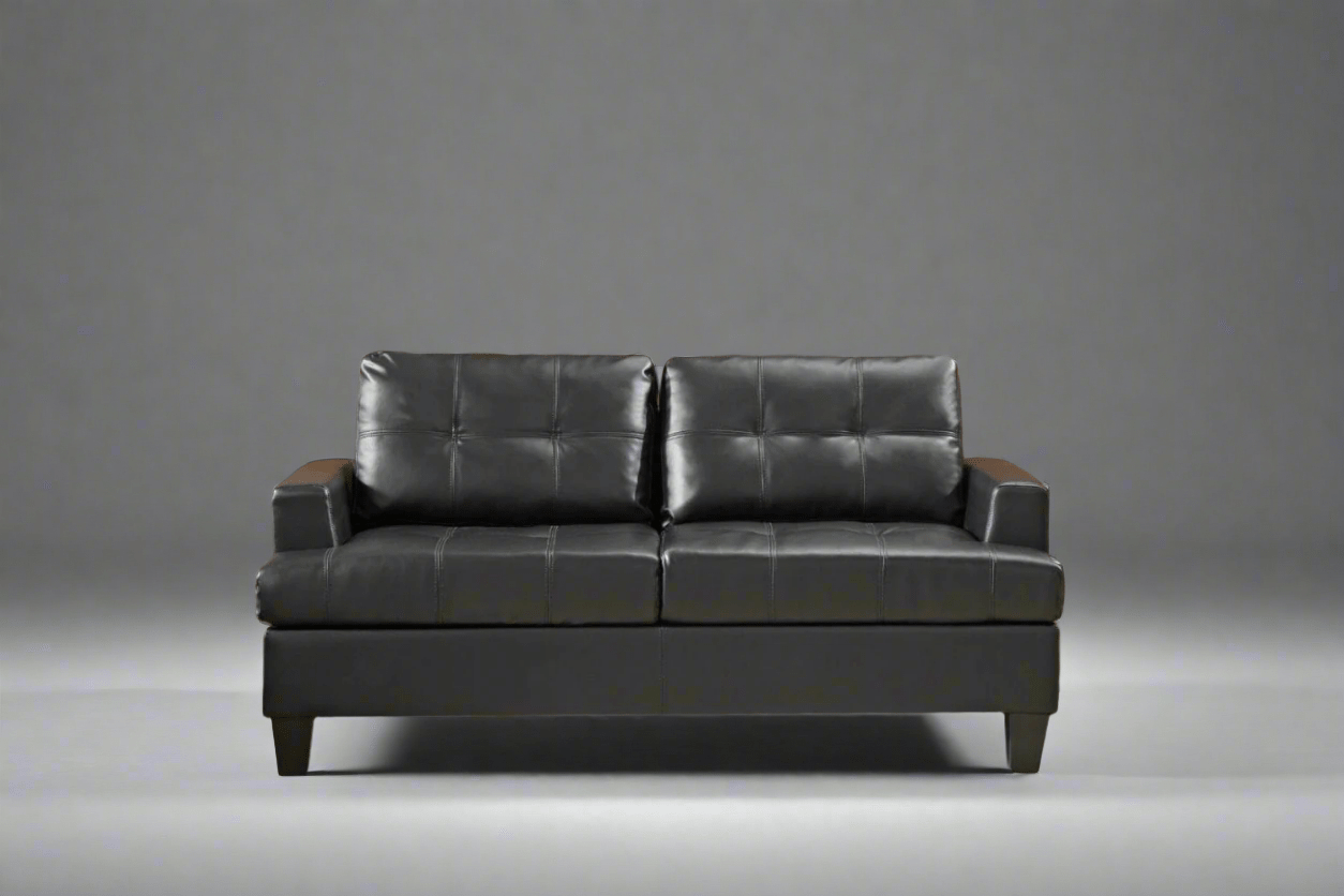 BroDeals 3 seater Sofa Knollwood 3 Seater Faux Leather Sofa - Black