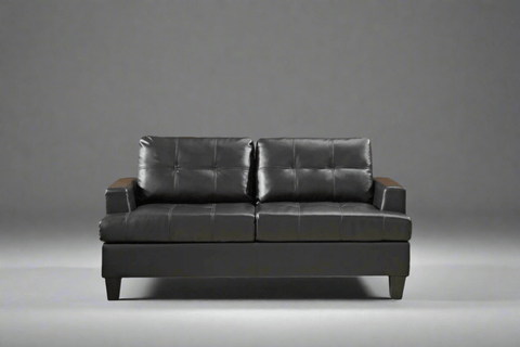 BroDeals 3 seater Sofa Knollwood 3 Seater Faux Leather Sofa - Black