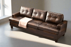 BroDeals 3 seater Sofa Knollwood 3 Seater Faux Leather Sofa - Brown