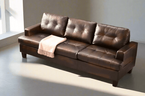 BroDeals 3 seater Sofa Knollwood 3 Seater Faux Leather Sofa - Brown